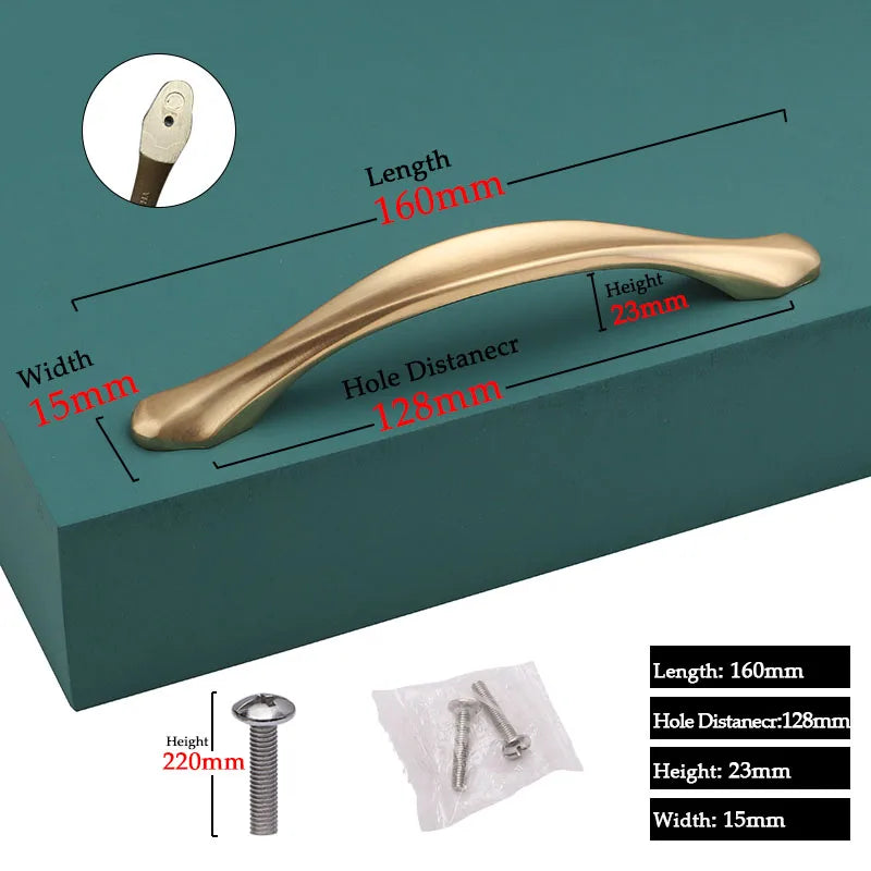 Modern Door Knobs and Handles For Interior Doors Golden Furniture Cabinets Drawers Solid Kitchen Cupboard Handles Pull