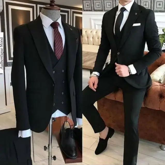 2021 Burgundy Double Breasted Vest Costume Homme Men Suit For Wedding Groom Wear  Prom Best Man Blazer Slim Fit 3 Pieces Terno