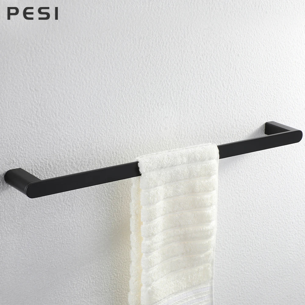 Bathroom Hardware Set Black Robe Hook Towel Rail Bar Rack Bar Shelf Tissue Paper Holder Toothbrush Holder Bathroom Accessories.