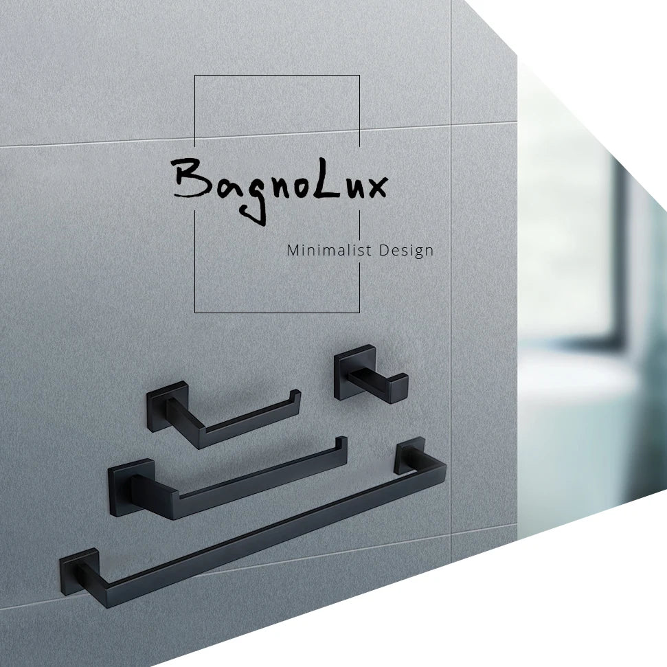 Bathroom Accessories Bathroom Hardware Set Black Robe Hook Towel Rail Bar Rack Bar Paper Holder Shelf
