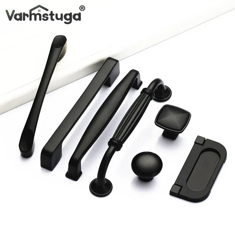 Modern Cabinet Handles Solid Aluminum Alloy Door Knobs And Handles Kitchen Cupboard Pulls Drawer Knobs Furniture Handle Hardware