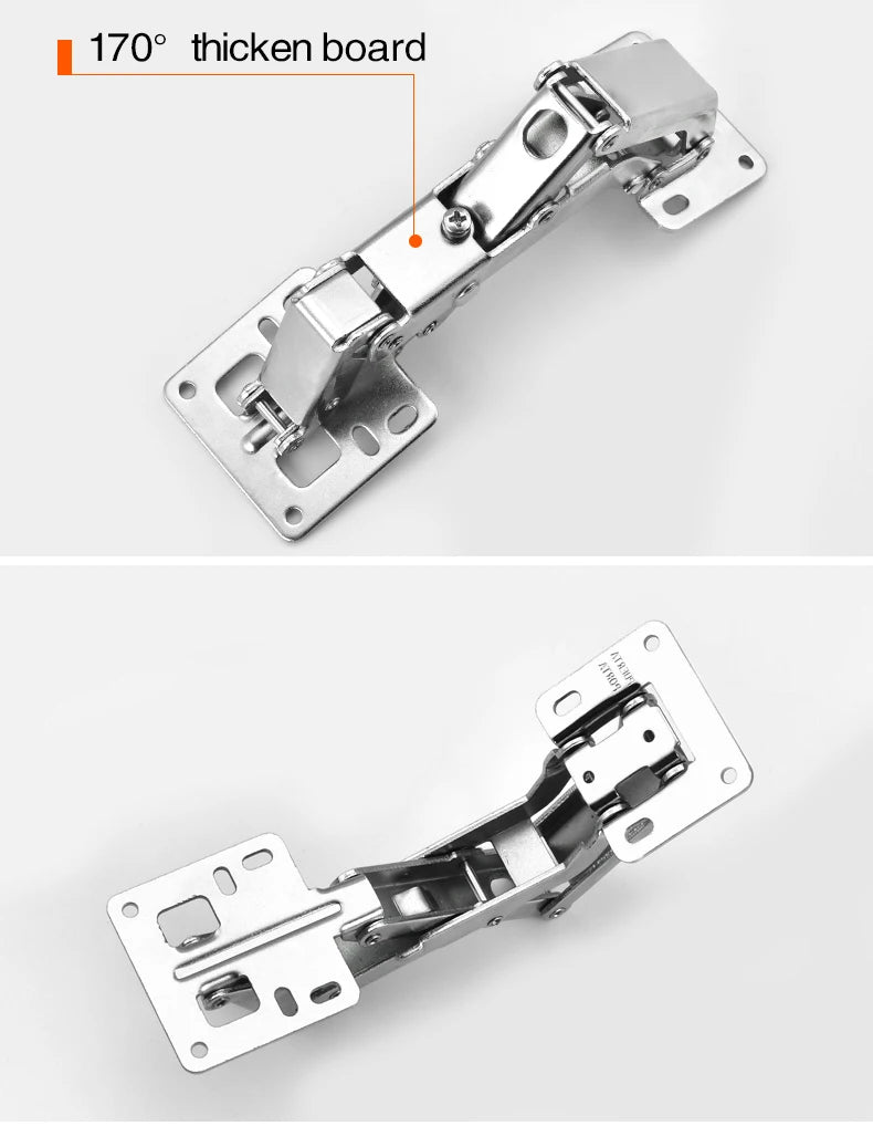 KAK 90 Degree Cabinet Hinges 3 Inch No-Drilling Hole Soft Close  Spring Hinge Cupboard Door Furniture Hardware With Screws