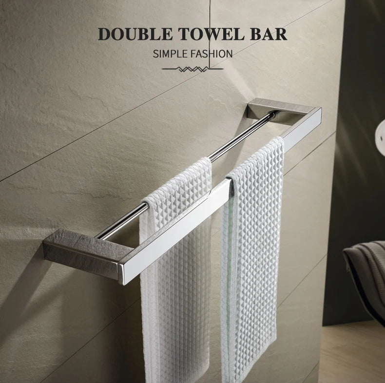 Stainless Steel Bathroom Accessories Wall Shelf Towel Bar Rack Rail Toilet Brush Roll Paper Holder Soap Dish Bathroom Hardware