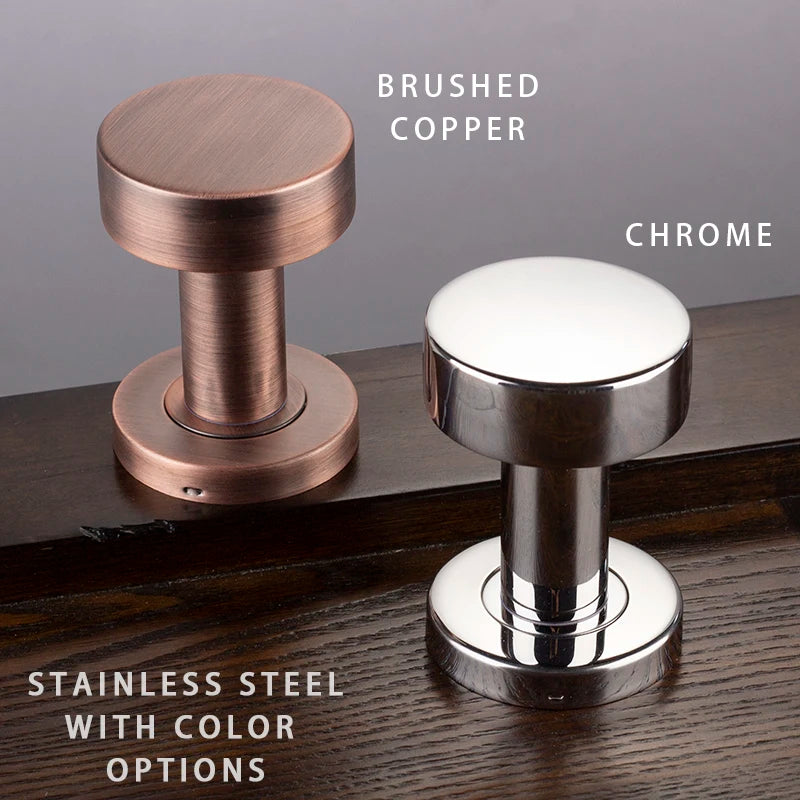 Door Handles for Interior Doors without Lock Tube Shape Brushed Copper and Chrome Color Options Stainless Steel Knob