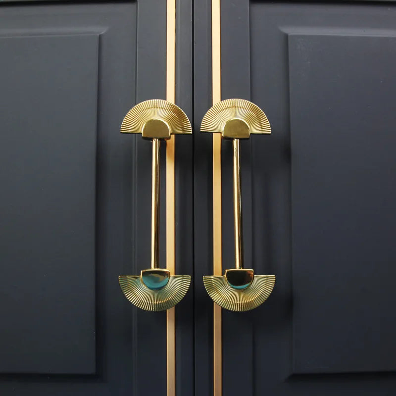 Cabinet Door Handle Pure Copper Simple Nordic Drawer Cabinet Single Hole New Chinese Light Luxury Brass Wardrobe Door Handle