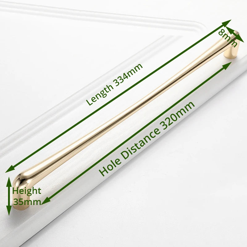 KAK European Style Bright Gold Cabinet Handles Drawer Knobs Kitchen Handle Cupboard Door Pulls Furniture Handle Cabinet Hardware
