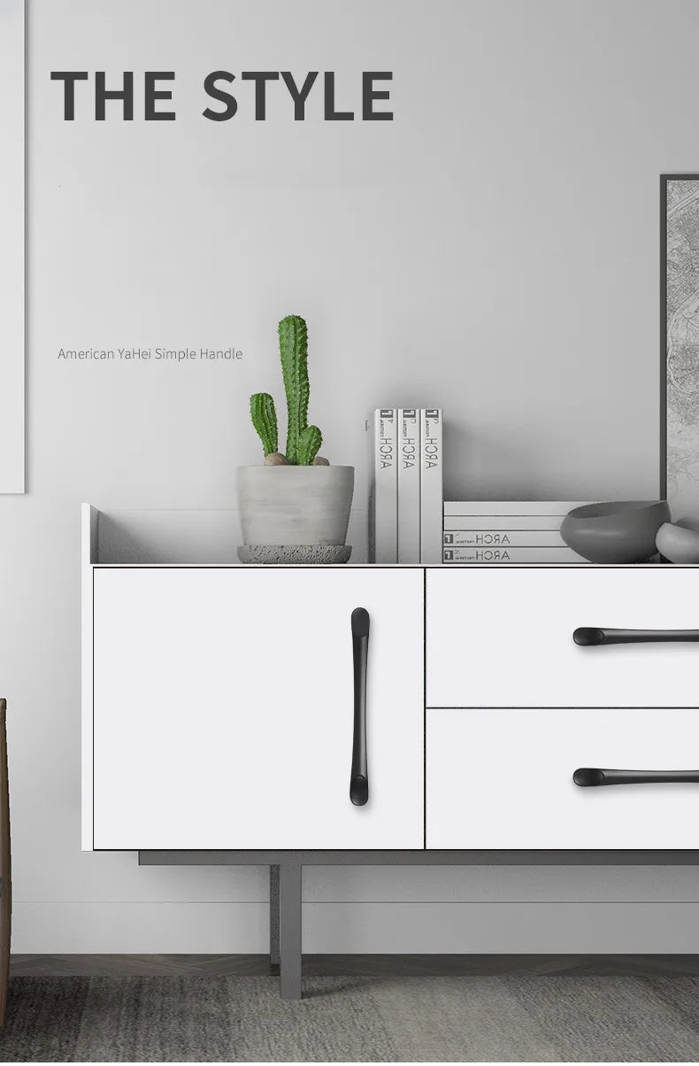 Modern Cabinet Handles Solid Aluminum Alloy Door Knobs And Handles Kitchen Cupboard Pulls Drawer Knobs Furniture Handle Hardware