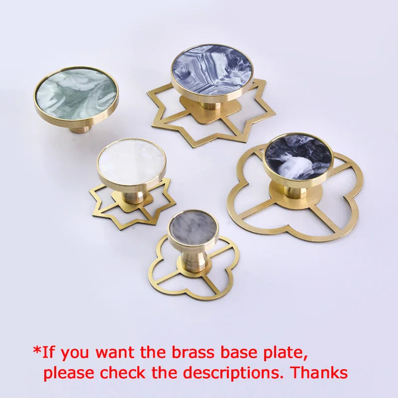 Brass Door Knobs and Handles for Cabinet  Shell Resin Elegant Furniture Handles Kitchen Cupboard Drawer Pulls Wall Hanging Hooks