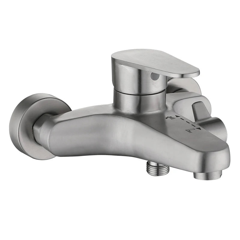 Bathroom Stainless Steel Basin Faucet Mixer Tap Bathtub Faucet Wall Hanging Hot and Cold Water Faucet Bathroom Accessories