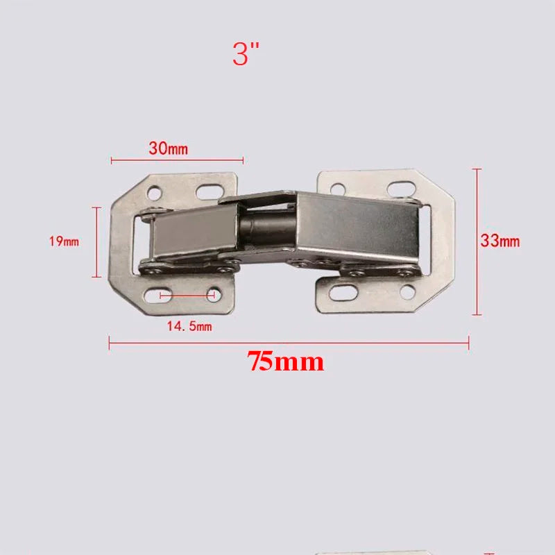 3-4 Inch 90 Degree Thicken Free Drilling Hole Cabinet Door Soft Closing Hydraulic Buffer Hinge Furniture Hardware