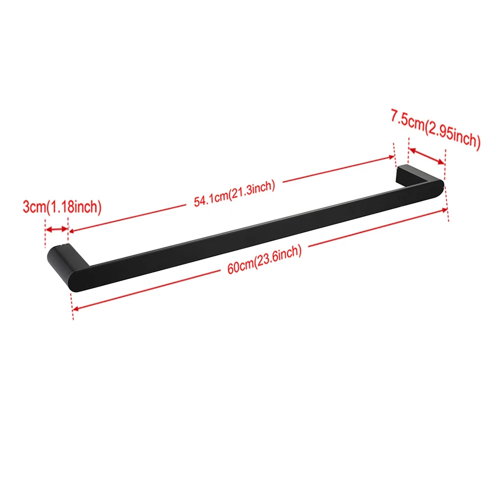 Bathroom Hardware Set Black Robe Hook Towel Rail Bar Rack Bar Shelf Tissue Paper Holder Toothbrush Holder Bathroom Accessories.