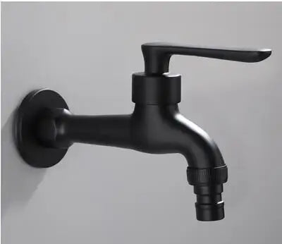 Bathroom Black Single Cold Tap Wall Washing Machine Single Tap Cold Water Faucet Garden Black Tap