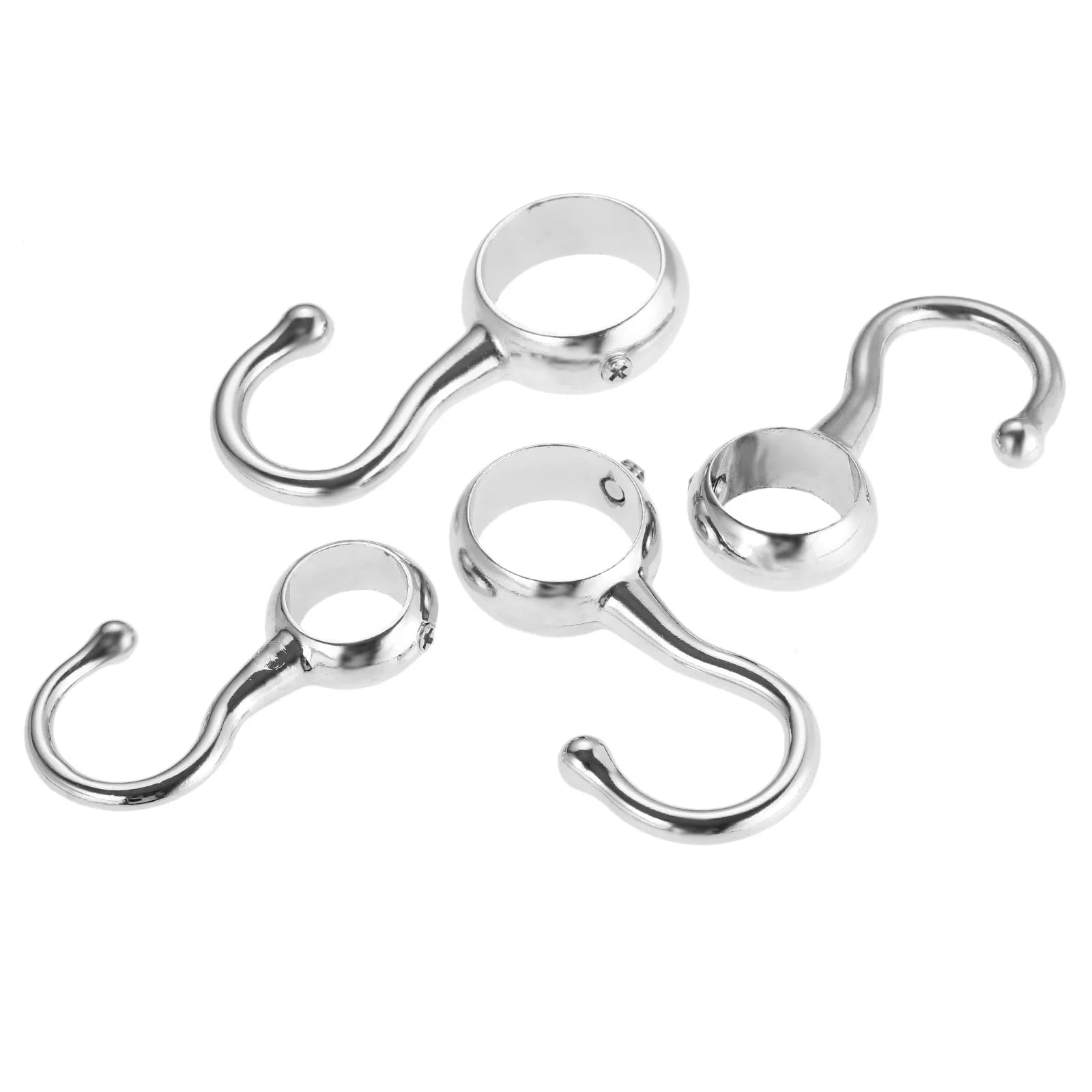 2pcs 16/19/22/25mm Wardrobe Bathroom Hanging Tube Pipe Rod Hooks Kitchen Pan Hook Bathroom Hook Hanger for Towel Clothes