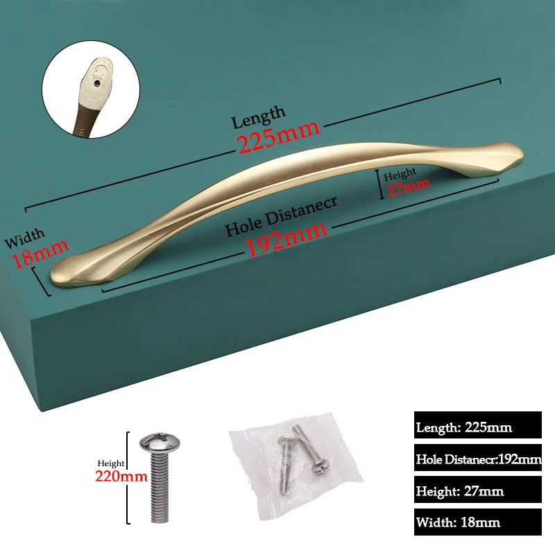 Modern Door Knobs and Handles For Interior Doors Golden Furniture Cabinets Drawers Solid Kitchen Cupboard Handles Pull