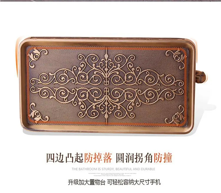 Bathroom Hardware Set  White Paper Mobile Phone Holder Space Aluminum Antique Roll Holder with Shelf Toilet Paper Box Wall Mount