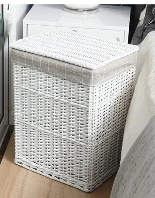 Willow Rattan Laundry Basket With Lid Dirty Laundry Storage Box Clothes Toy Storage Box Large 44x35x50cm