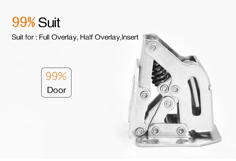 KAK 90 Degree Cabinet Hinges 3 Inch No-Drilling Hole Soft Close  Spring Hinge Cupboard Door Furniture Hardware With Screws