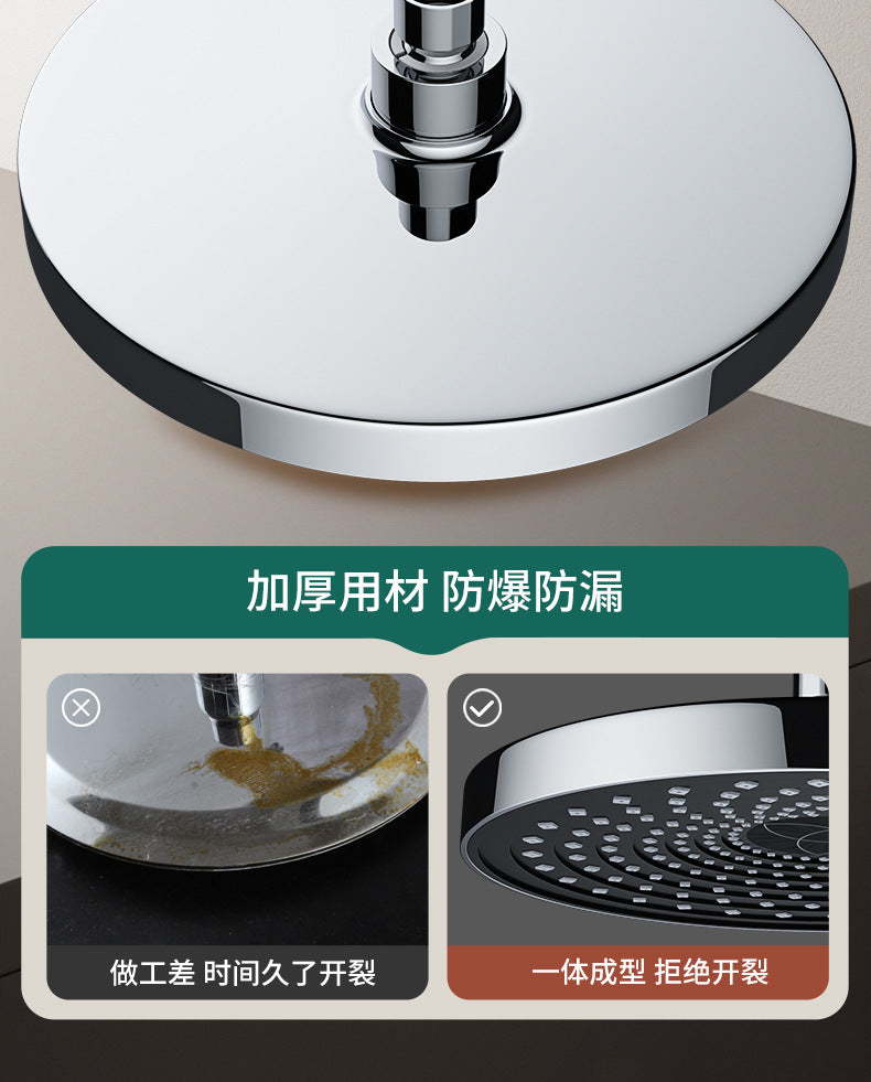 10 Inches Big Panel Large Flow Ceiling Mounted Supercharge Shower Head Set 3 Modes High Pressure Abs Rainfall Bathroom Shower ﻿