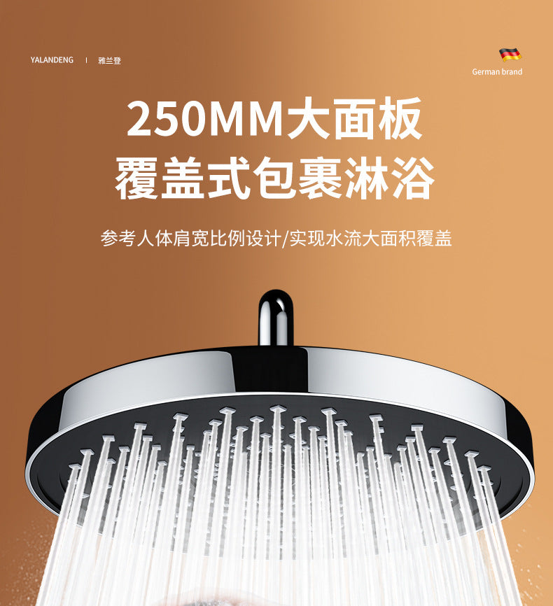 10 Inches Big Panel Large Flow Ceiling Mounted Supercharge Shower Head Set 3 Modes High Pressure Abs Rainfall Bathroom Shower ﻿
