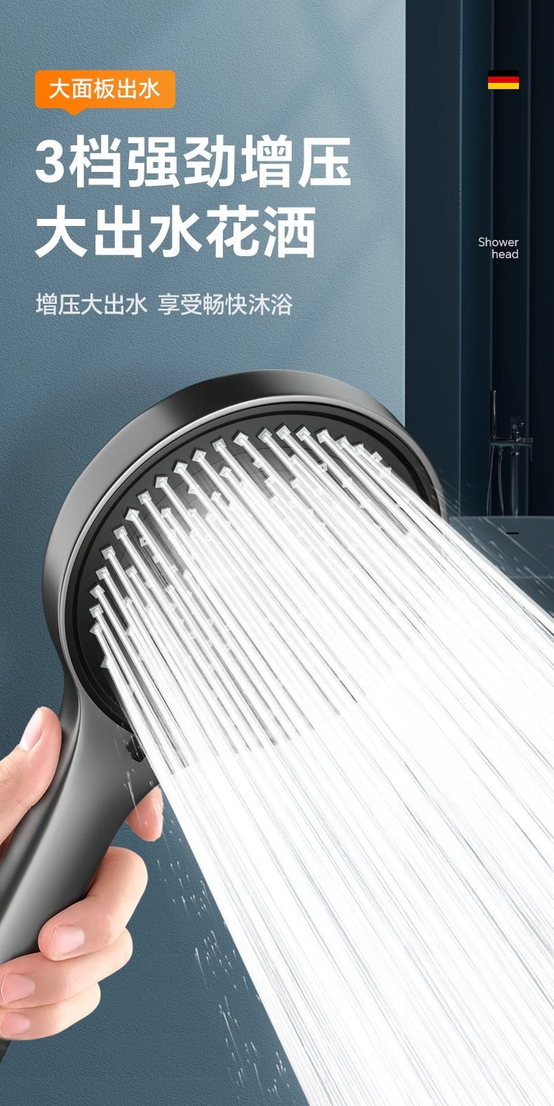 10 Inches Big Panel Large Flow Ceiling Mounted Supercharge Shower Head Set 3 Modes High Pressure Abs Rainfall Bathroom Shower ﻿