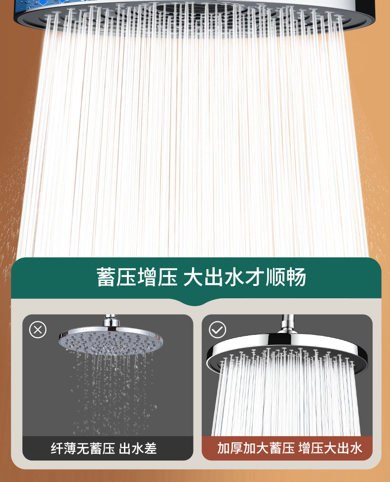 10 Inches Big Panel Large Flow Ceiling Mounted Supercharge Shower Head Set 3 Modes High Pressure Abs Rainfall Bathroom Shower ﻿