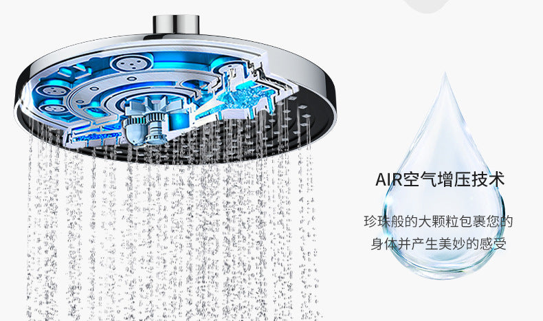 10 Inches Big Panel Large Flow Ceiling Mounted Supercharge Shower Head Set 3 Modes High Pressure Abs Rainfall Bathroom Shower ﻿