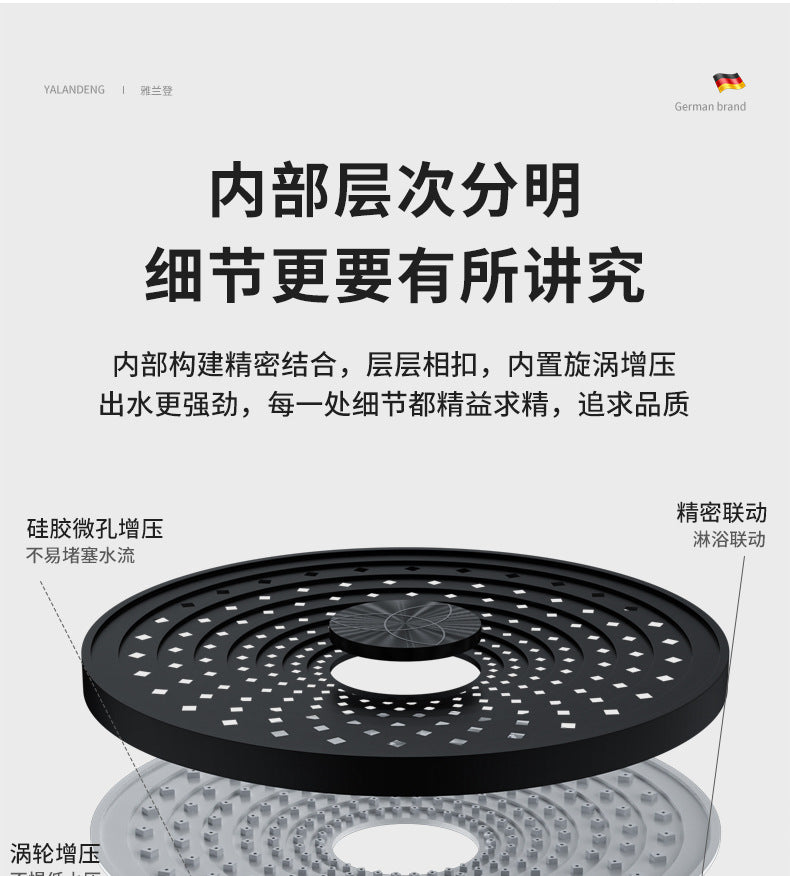 10 Inches Big Panel Large Flow Ceiling Mounted Supercharge Shower Head Set 3 Modes High Pressure Abs Rainfall Bathroom Shower ﻿