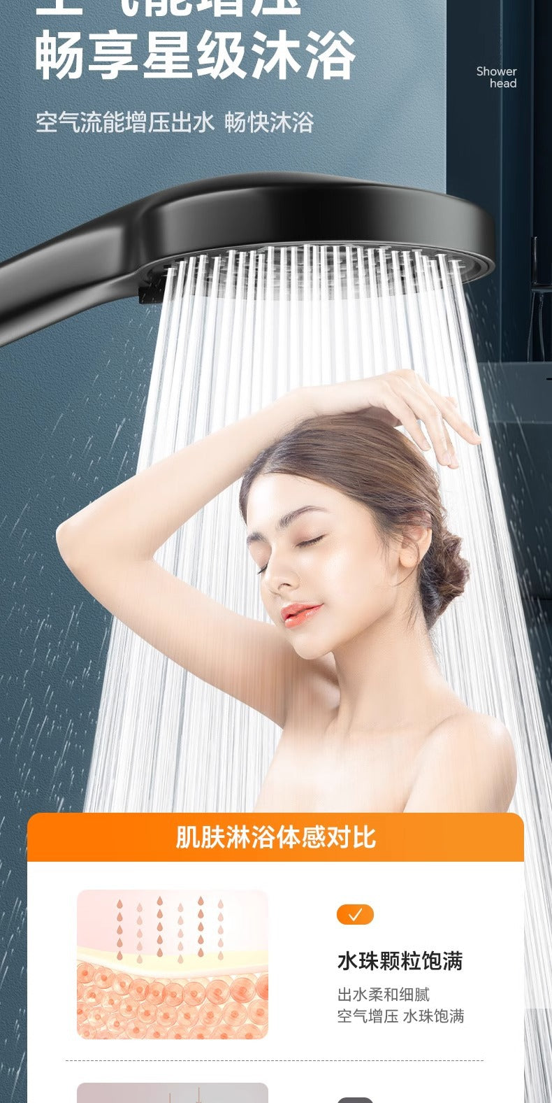10 Inches Big Panel Large Flow Ceiling Mounted Supercharge Shower Head Set 3 Modes High Pressure Abs Rainfall Bathroom Shower ﻿