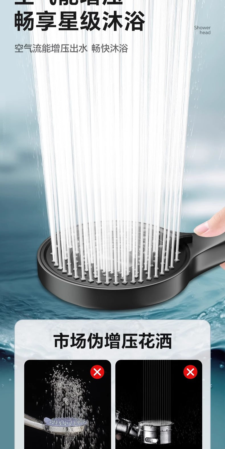 10 Inches Big Panel Large Flow Ceiling Mounted Supercharge Shower Head Set 3 Modes High Pressure Abs Rainfall Bathroom Shower ﻿