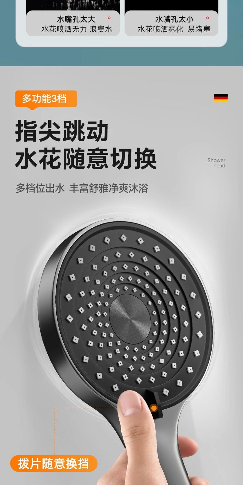 10 Inches Big Panel Large Flow Ceiling Mounted Supercharge Shower Head Set 3 Modes High Pressure Abs Rainfall Bathroom Shower ﻿