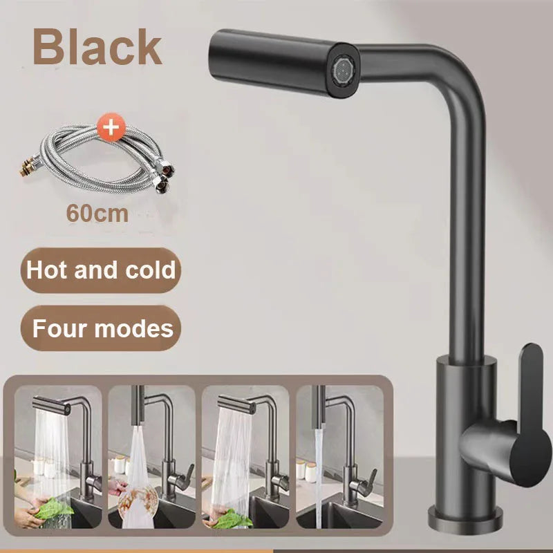Kitchen Faucets Brass Sink Faucet Pull Out Kitchen Sink Water Tap Deck Mounted Mixer Stream Sprayer Head Hot Cold Taps