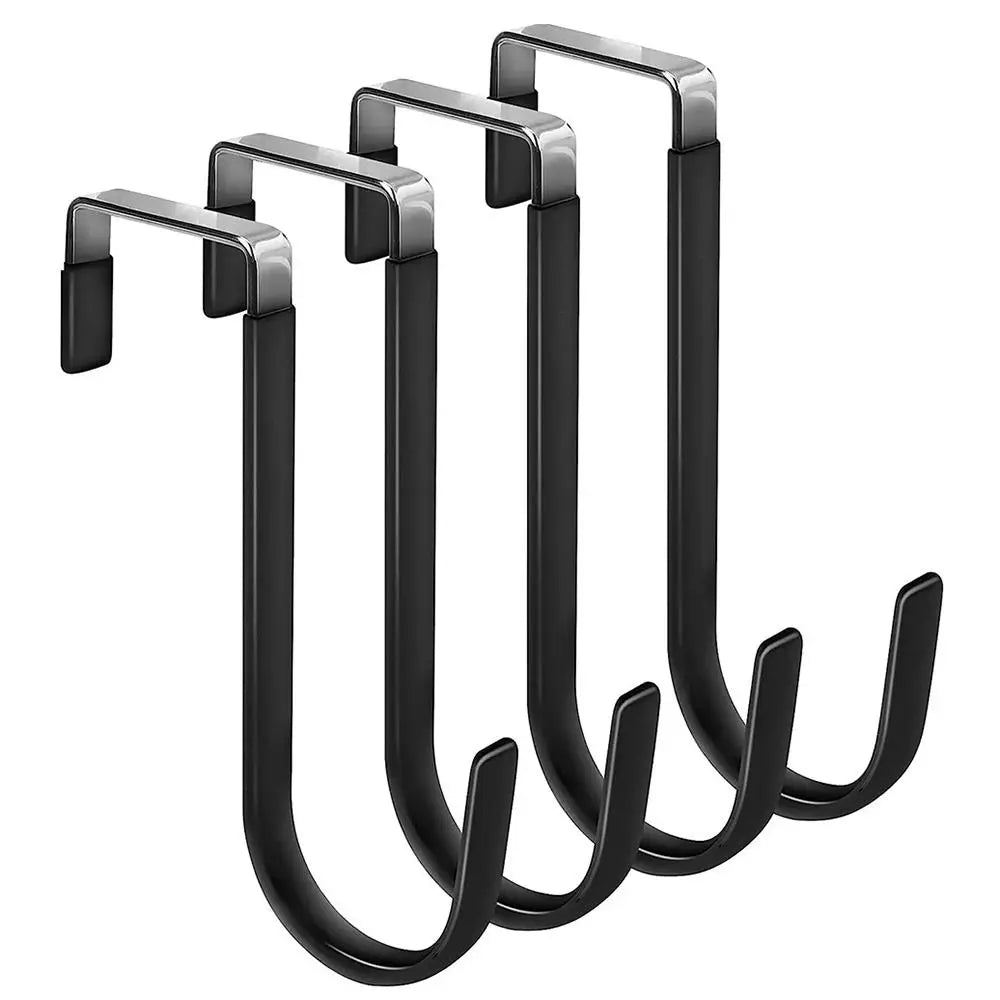 Towel Coats Hangers Nonstick Non-punching Over The Door Hooks Rubber Prevent Scratches Hanging Organizer Clothes Storage Holder