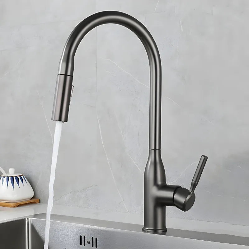 STARON Kitchen Sink Faucet Spring Faucets Pull Out Spout Mixer Tap Hot Cold Water with Pull Down Tap Sprayer Cooking