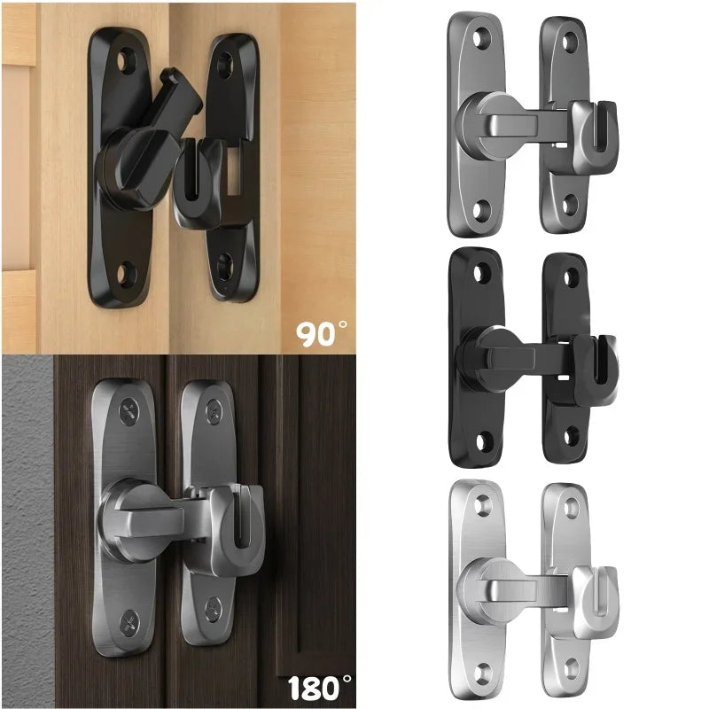 90/180 Degree Flip Door Lock,2-in-1 Security Door Latch,Sliding Door Bolt,Barn Door Latches,Anti-theft Buckle,Home Gate Hardware