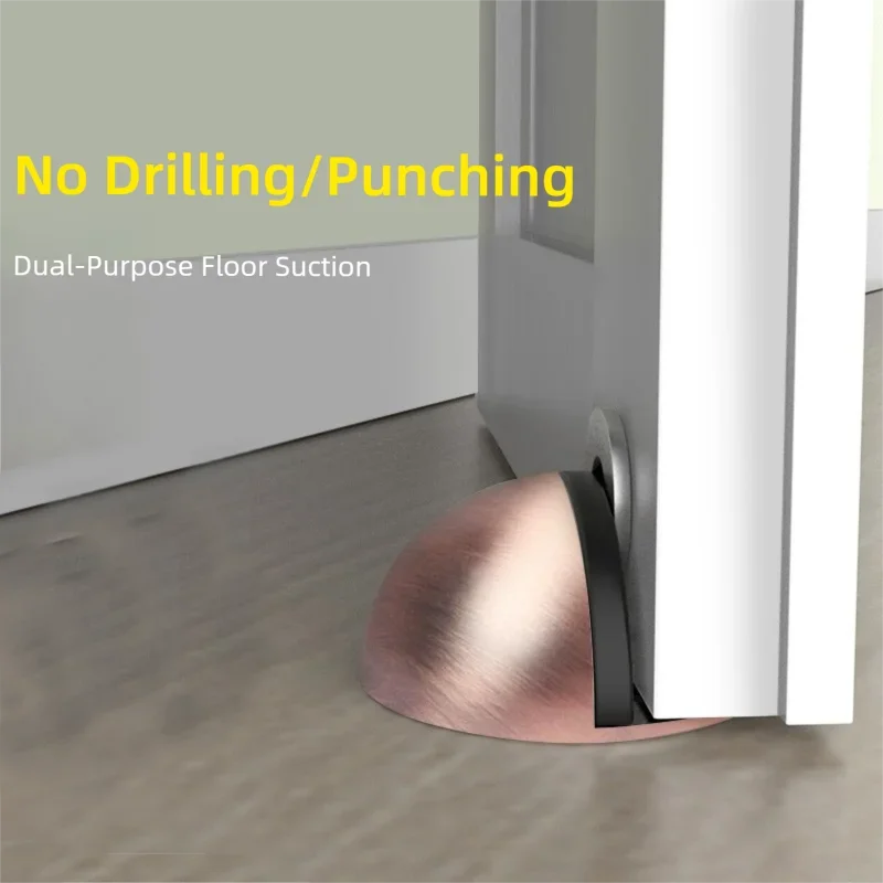 New No-Drill Magnetic Door Stopper - Silicone Anti-Collision Buffer for Glass & Bedroom Doors, Windproof Floor Mount