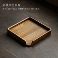 Chinese Walnut Square Food Tray Solid Wood Puer Tea Set Tray Home Breakfast Tray Cake Tray Flower Pot Bonsai Gardening Holder
