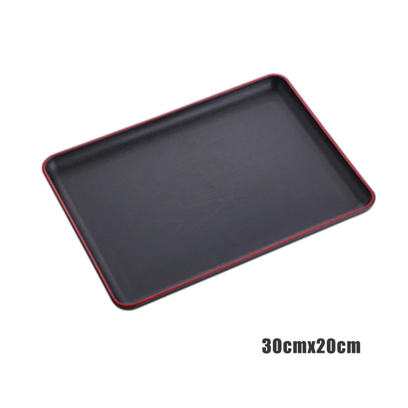 Restaurant Plastic Serving Tray Home Tea Fruit Dessert Tray Anti-Slip Resistant Food Cooking Storage Tray Kitchen Organizer