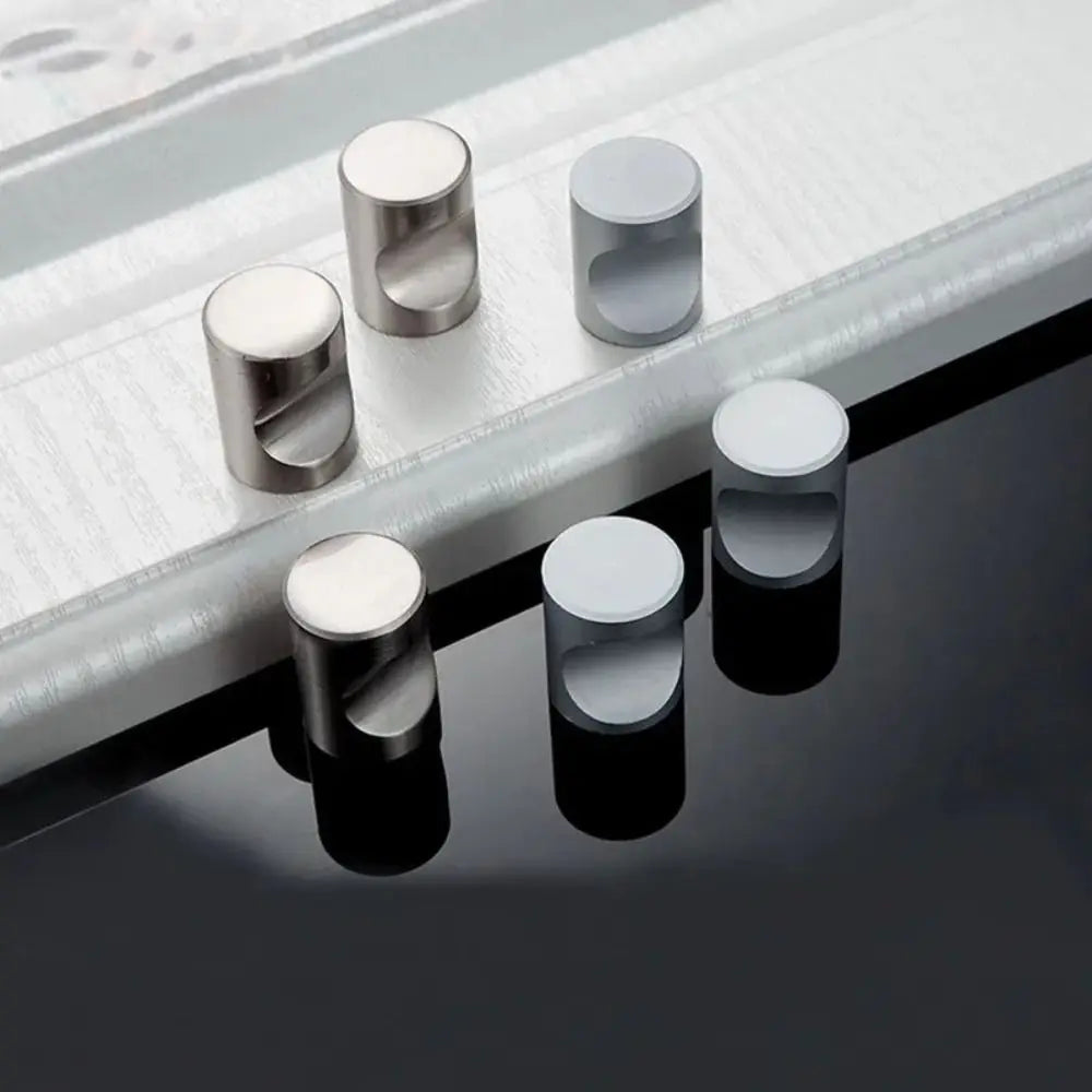 Round Knob Single Hole Furniture Handle Silver Modern Cabinet Pulls Space Aluminum Convenient Furniture Knobs Drawer