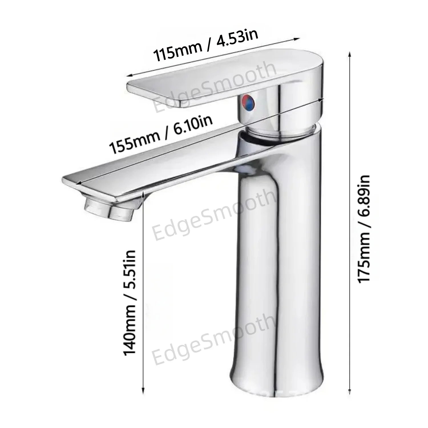 Bathroom Faucets for Sink Single Handle Single Hole Deck Mounted Chrome Anti-Corrosion Anti-Rust Wash Basin Tap Hot and Cold