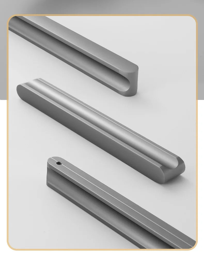 Modern Long Cabinet Handles Hidden-style Aluminum alloy Wardrobe Drawer Handle 800mm 1000mm Furniture Pulls