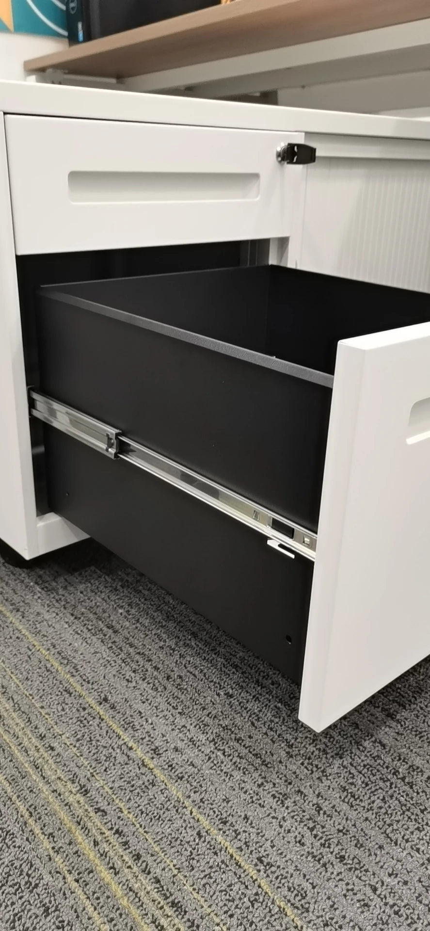 Modern 2 Tier 2 Drawer Steel Black Lateral File Cabinet With Handle With Fire And Moisture-proof For Home Office Furniture
