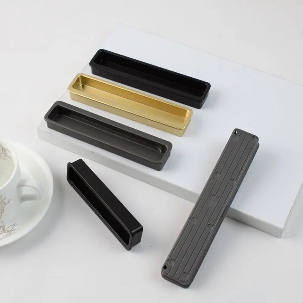 Modern Style Furniture Handle Metal Invisible Recessed Cabinet Door Handle Embedded Design Convenient