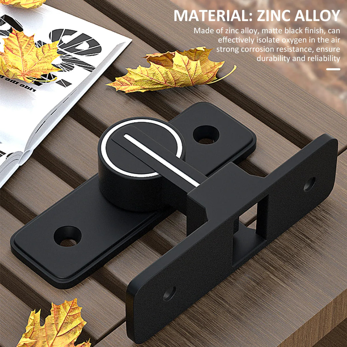 Luminous Door Lock Zinc Alloy 90 Degree Sliding Door Latch Heavy Duty Barn Gate Bolt Protect Privacy Cabinet Closet