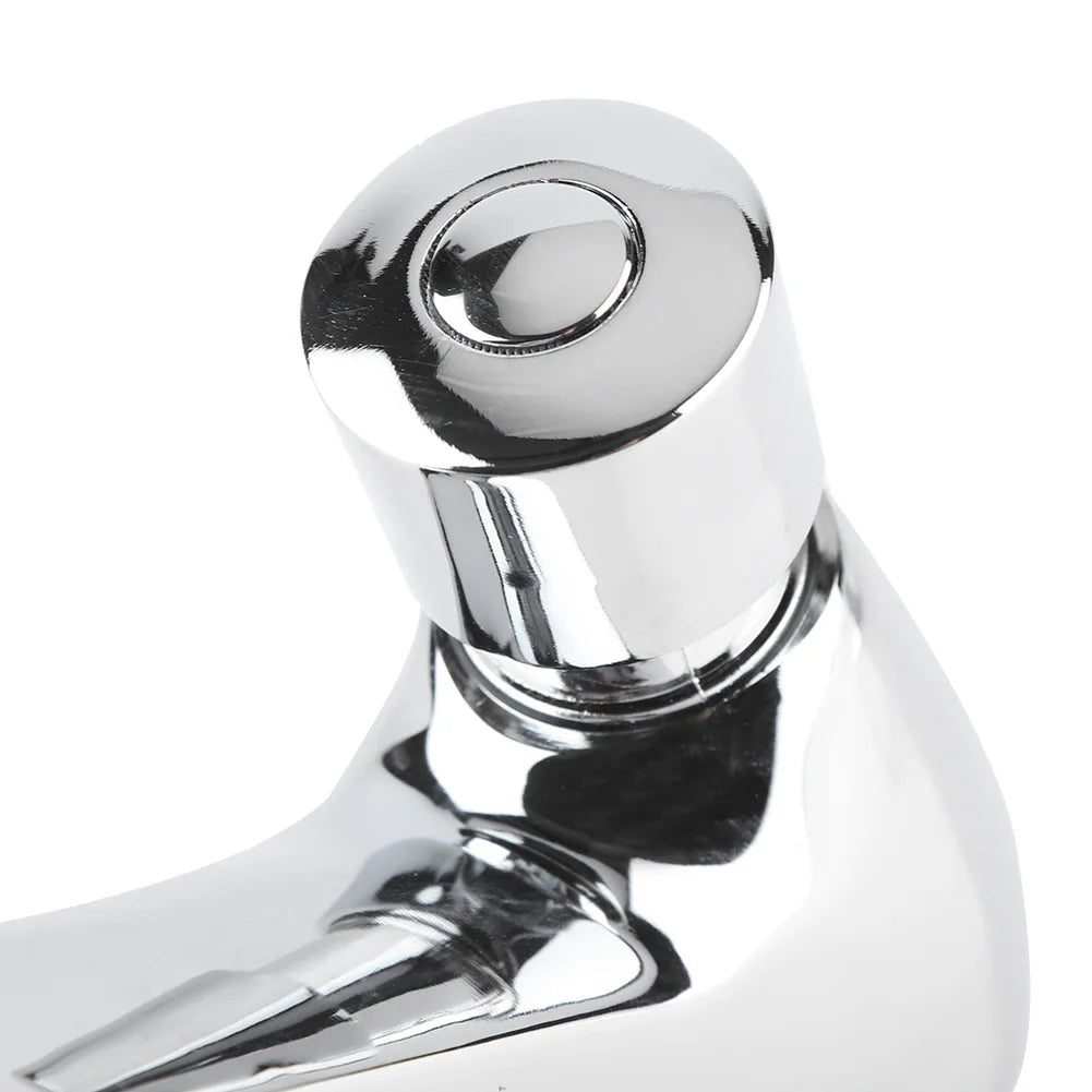Basin Sink Bathroom Faucet Deck Mounted Cold Single Water Basin Tap Time Delay Lavatory Sink Tap Water Saving Household Tap