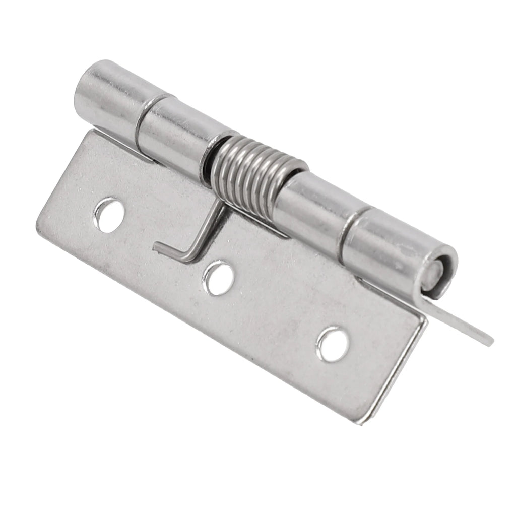 2pcs 1/1.5/2/3Inch Silver Spring Door Hinge Stainless Steel Self Closing Design Windows Cabinets Boxes Household Hardware
