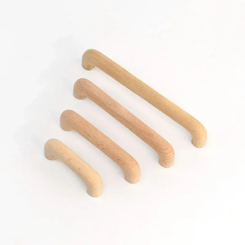 Drawer Furniture Wooden Door Cupboard Handles  Solid Wood Kitchen Cabinet Handle Drawer Knobs for Furniture