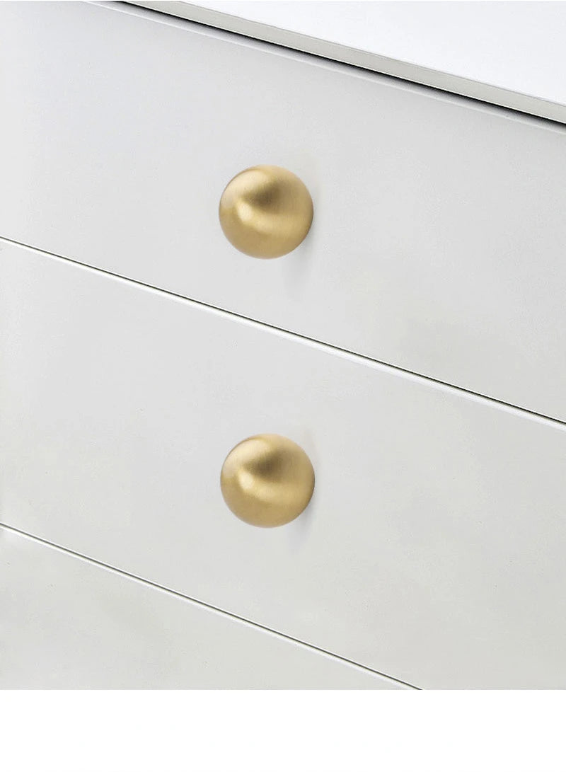 Home Wardrobe Door Pull Round Solid Brass Pulls Antique Cabinet Drawer Small Handles Modern Furniture Handles Single Hole Knobs