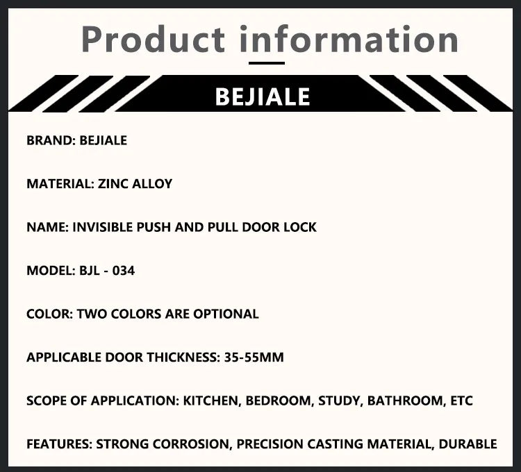 Black Sliding Door Sliding Door Lock Bathroom Balcony Interior Kitchen Double Hook Sliding Door Built-In Invisible Hook Lock