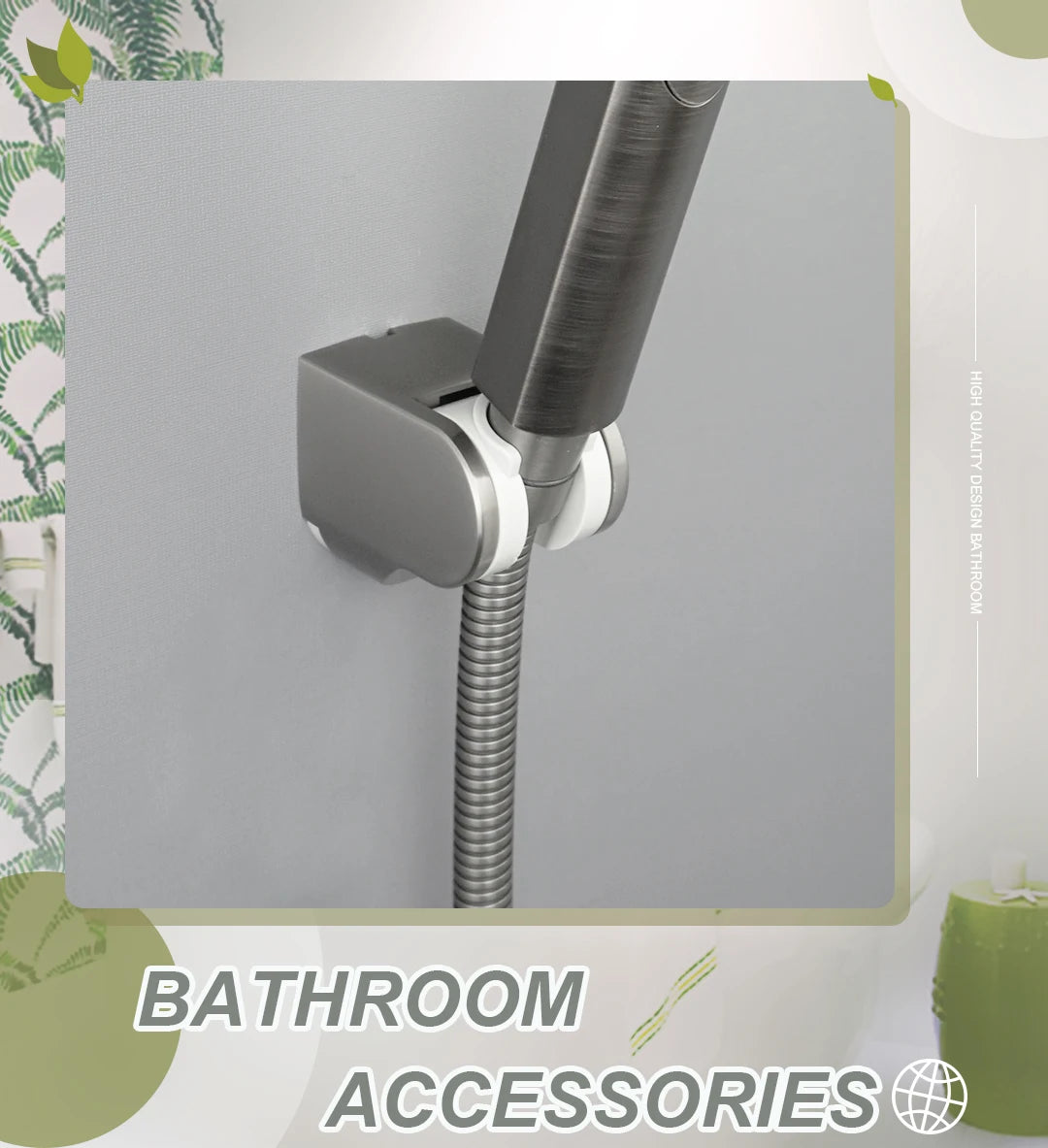 Bathroom Accessories ABS Adjustable Handheld Shower Bracket Wall Mount Chrome/Brushed Gold/White/Rose Gold/Grey/Matte Black