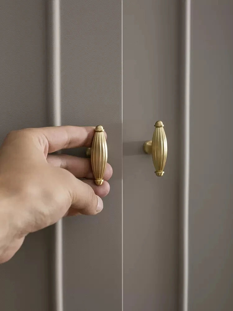 Furniture Nordic Kitchen Small Knobs Bedroom Wardrobe Door Solid Brass Handle Drawer Vintage Shoe Cabinet Golden Door Handles